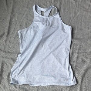 CALIA by Carrie Underwood Soft blue & white patterned racerback Tank Top